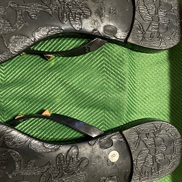 Olivia Miller Black Sandals with Gold Studs - Picture 4 of 5